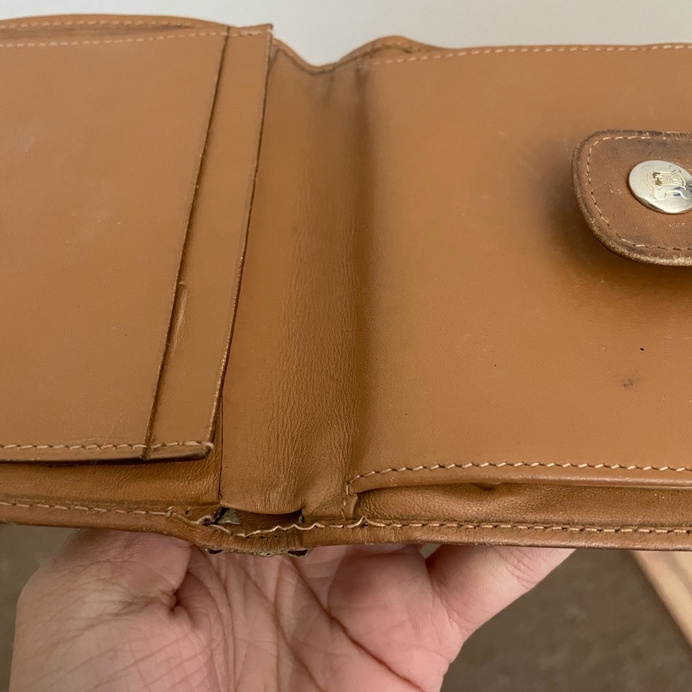 Celine Brown Monogram Canvas Leather Trim Wallet - Picture 5 of 8